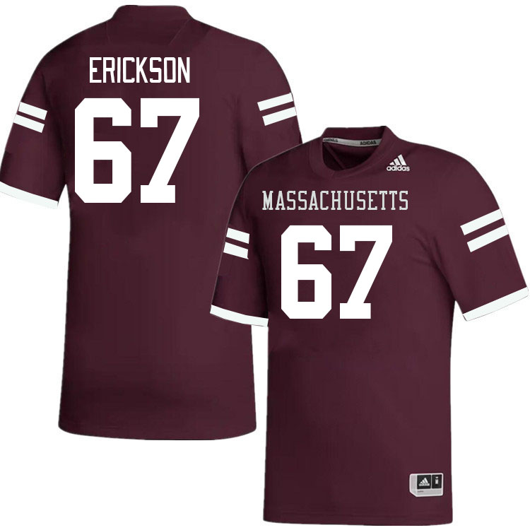 Massachusetts Minutemen #67 Cole Erickson College Football Jerseys Stitched-Maroon